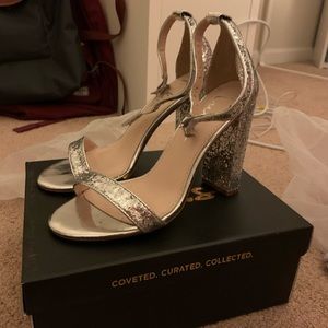 Lulu’s Silver Glitter Sequin Heels